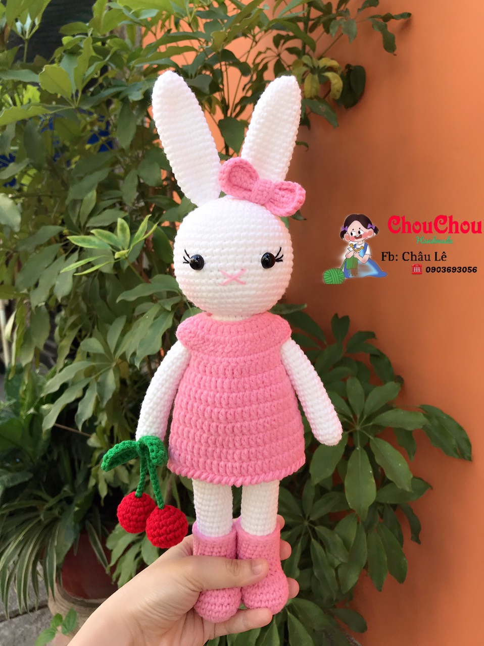 [HCM]Thú len nhồi bông handmade - Thỏ len handmade