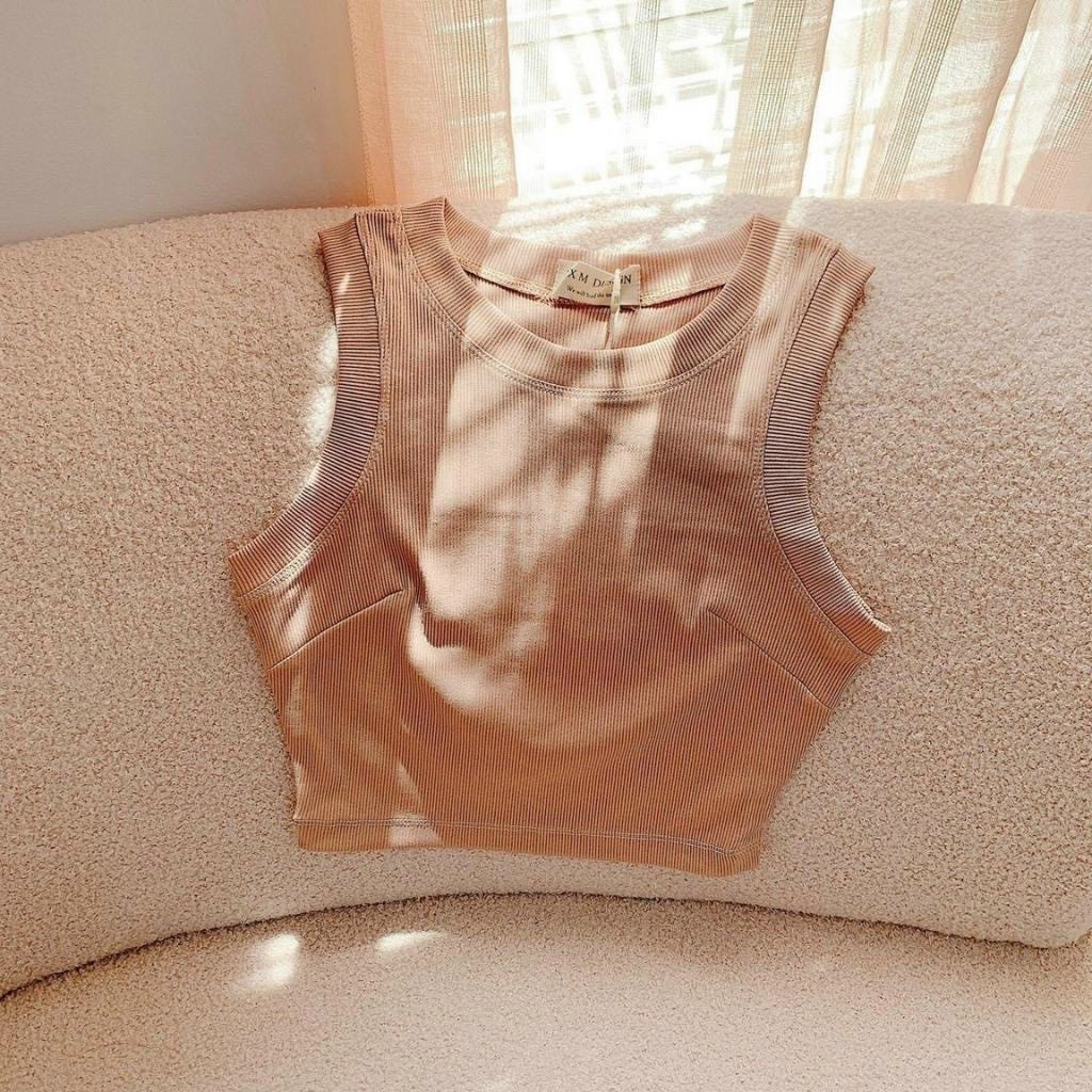 [HCM]áo thun gân ba lỗ sát nách form lửng crotop m0462