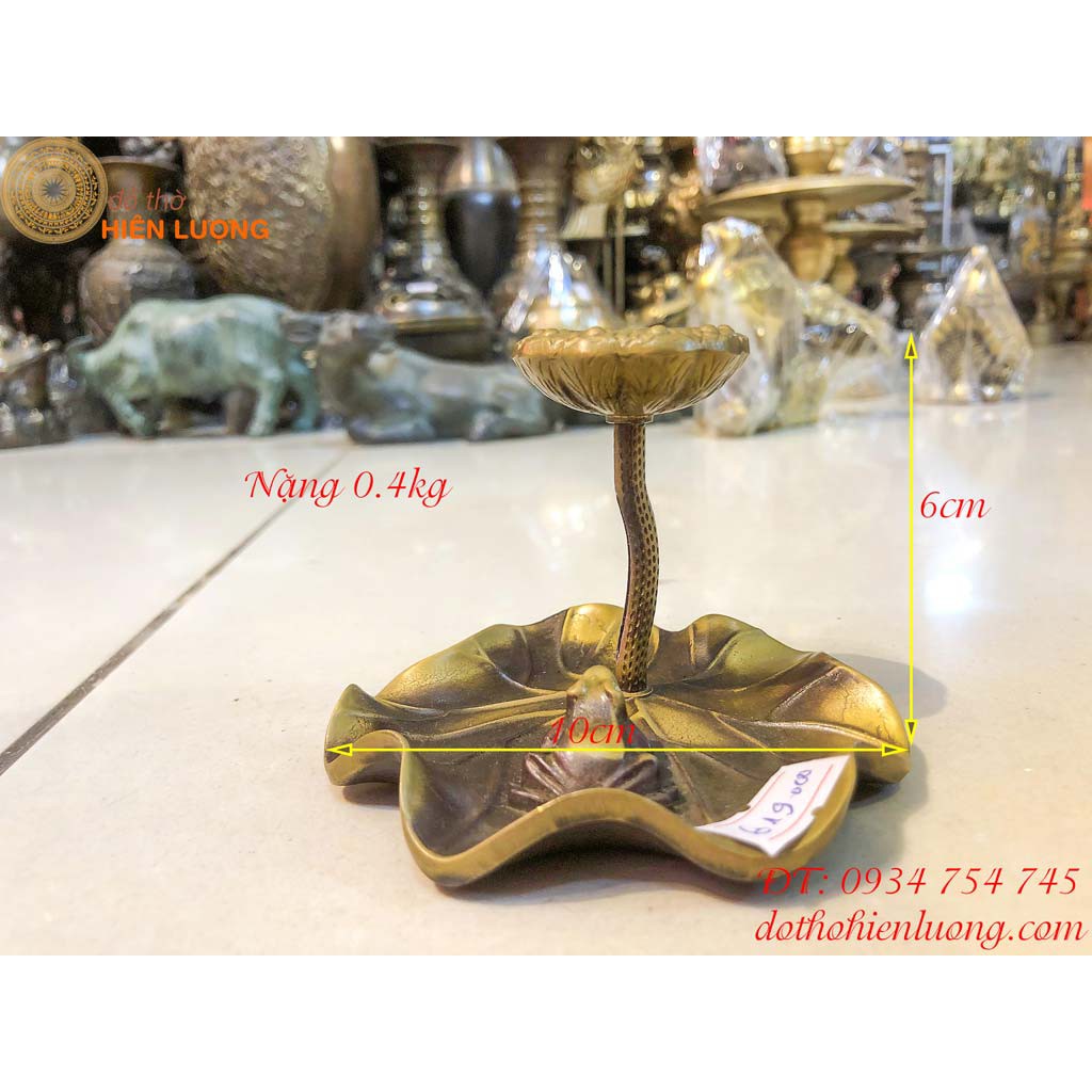 Copper lotus leaf incense burner