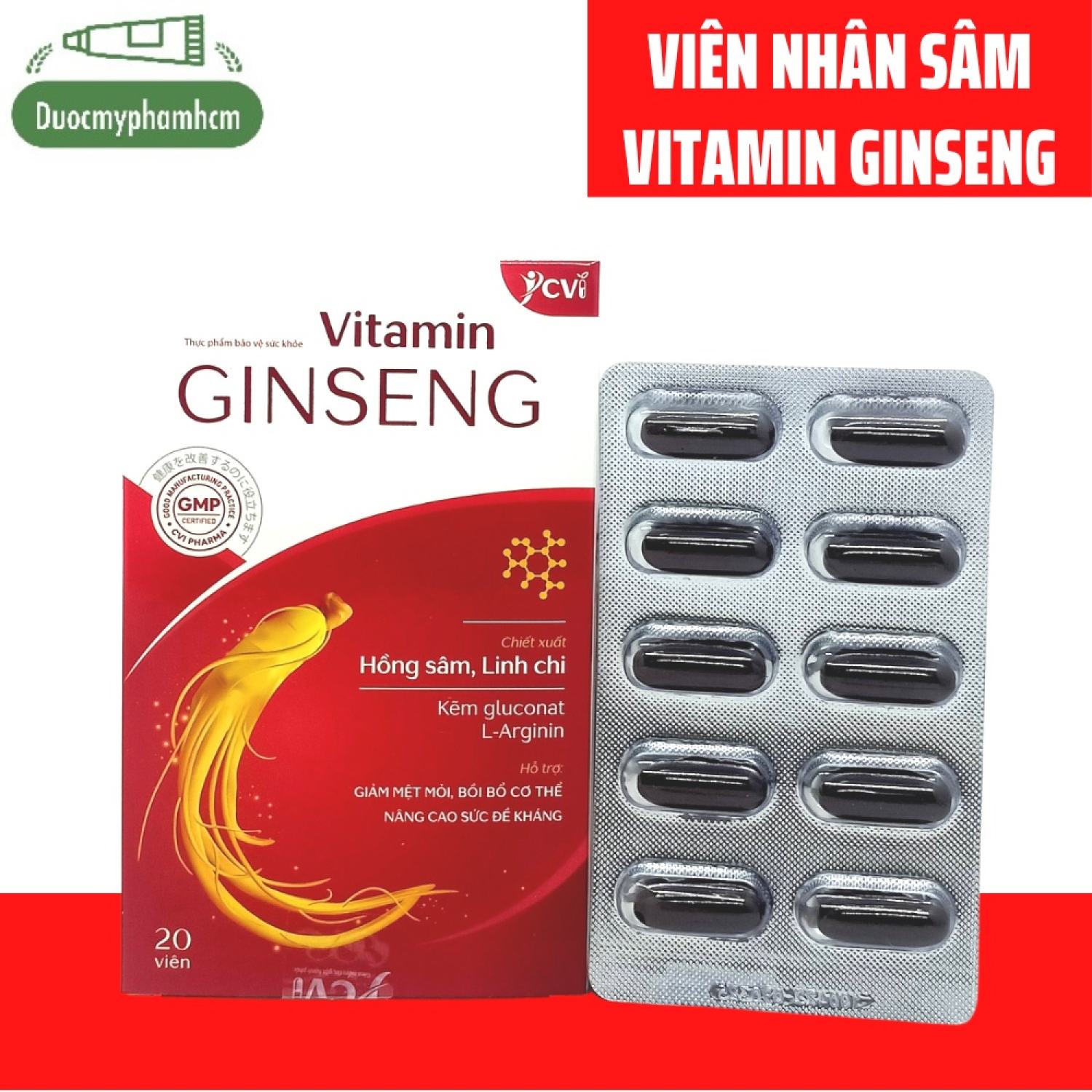 Vitamin GINSENG giúp bổ sung vitamin thiết yếu cho cơ thể, nâng cao