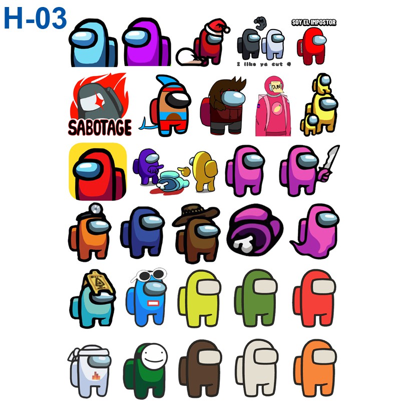 Sticker/ Hình dán Game Among Us ( Nhiều mẫu)