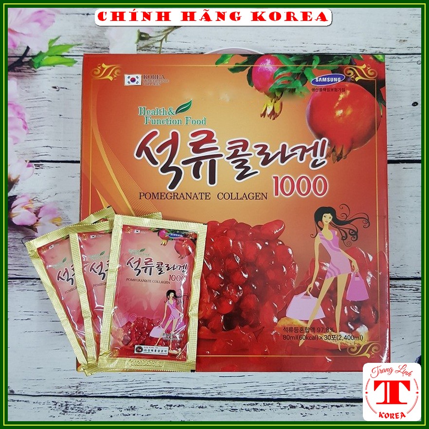 Nước lựu Collagen hàn quốc chính hãng, hộp 30 gói - Bổ sung Collagen, chống lão hóa, phòng ung thư - tranglinhkorea