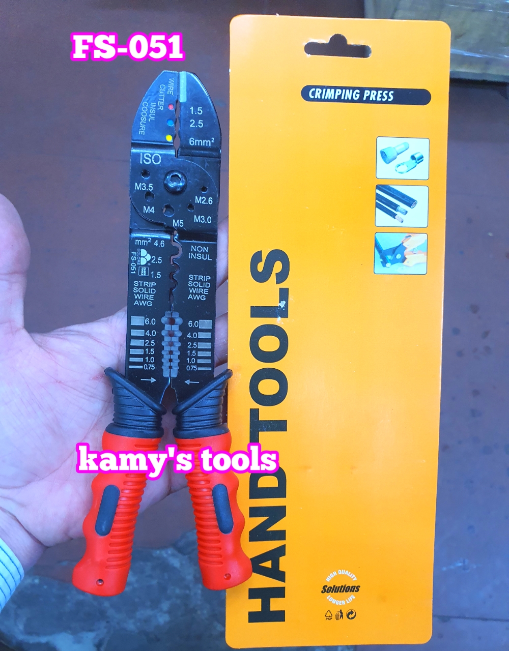Kìm đa năng 3 trong 1 kìm bấm cos tuốt dây cắt fasen fs-051