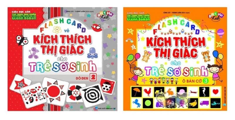 Mua Sách - Flash card Dạy Trẻ Theo Phương Pháp Glenn Doman - Kích Thích Thị Giác Cho Trẻ Sơ Sinh Đỏ Đen và Ô Bàn Cờ