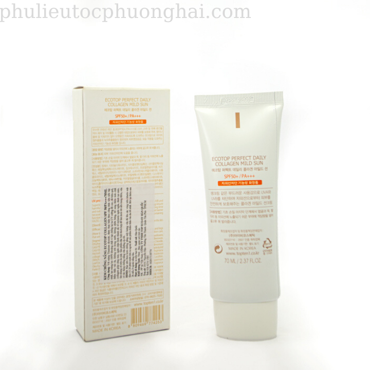 Kem Chống Nắng ECOTOP Perfect Daily Collagen Mild Sun SPF50 PA+++ – Dưỡng Ẩm, Chống Nắng, Chống Lão Hóa (50ml)