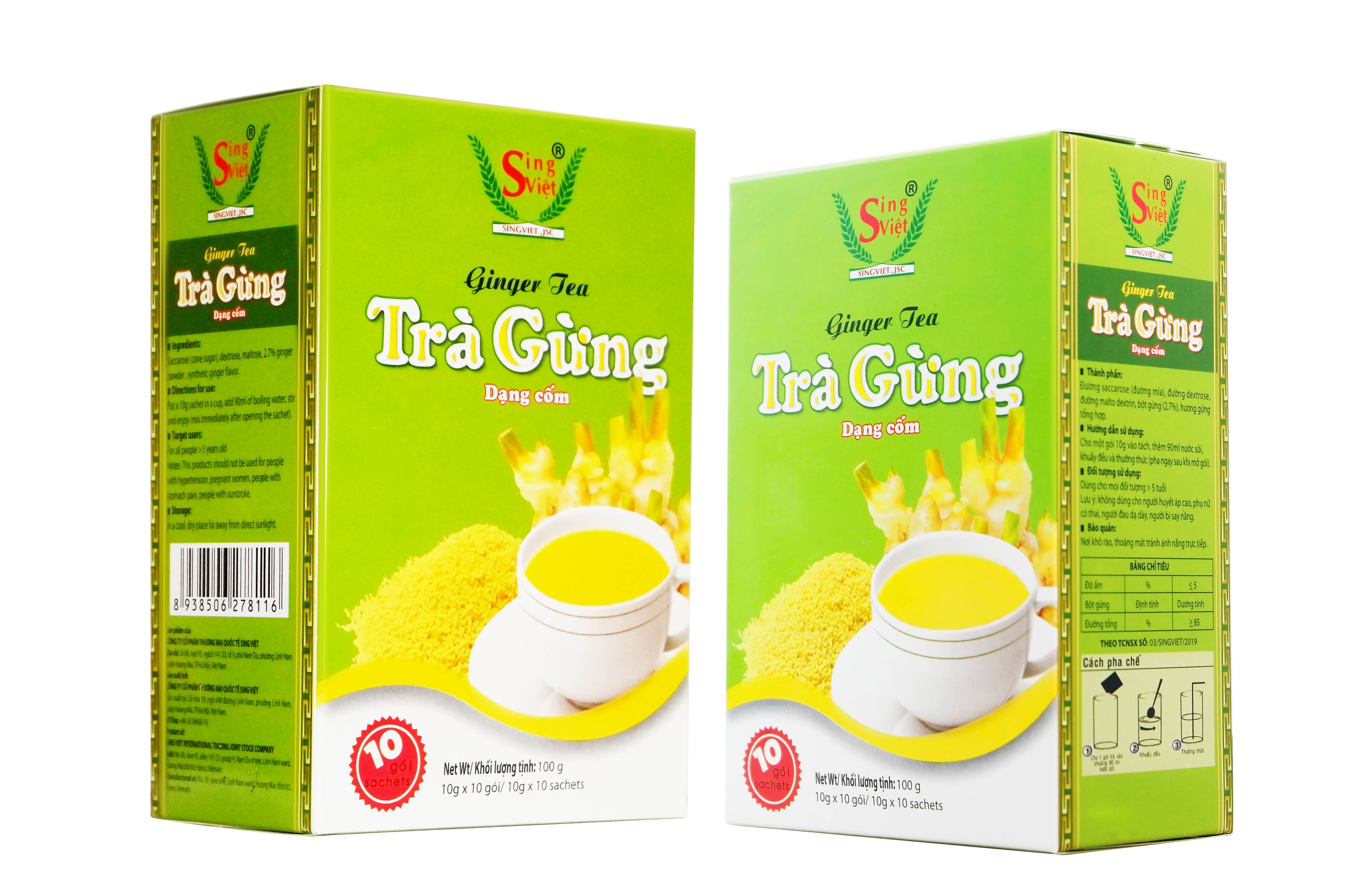 TRÀ GỪNG SING VIỆT dạng cốm, làm ấm cơ thể