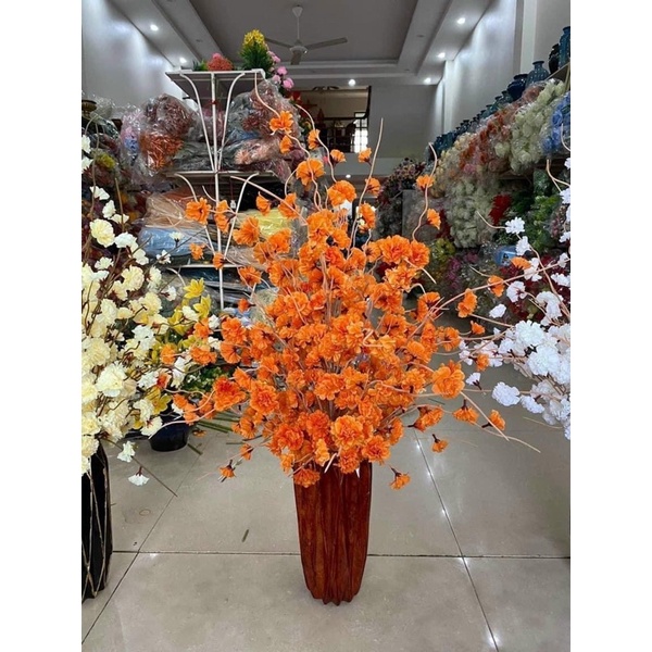 Cành Đào Râu Dài 1m Lụa cao Cấp, Hoa Anh Đào 034