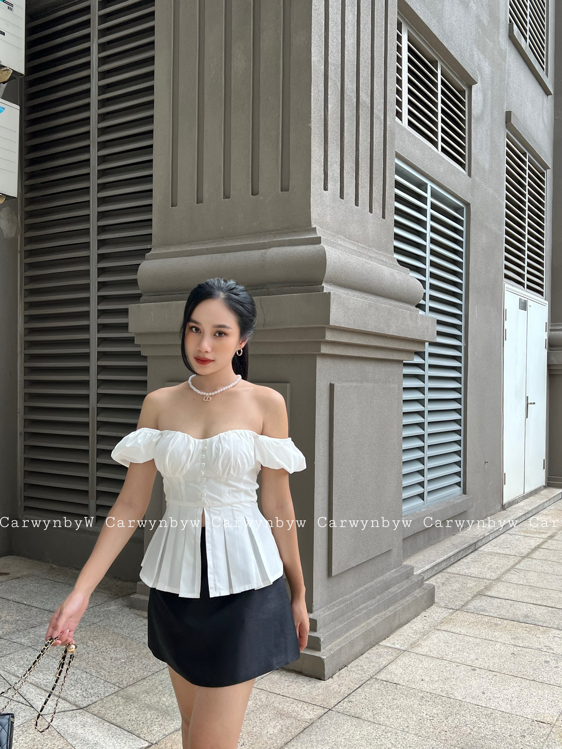 Áo Thiết Kế Peplum Xếp Ly Kèm Mút Ngực (Elly Top)