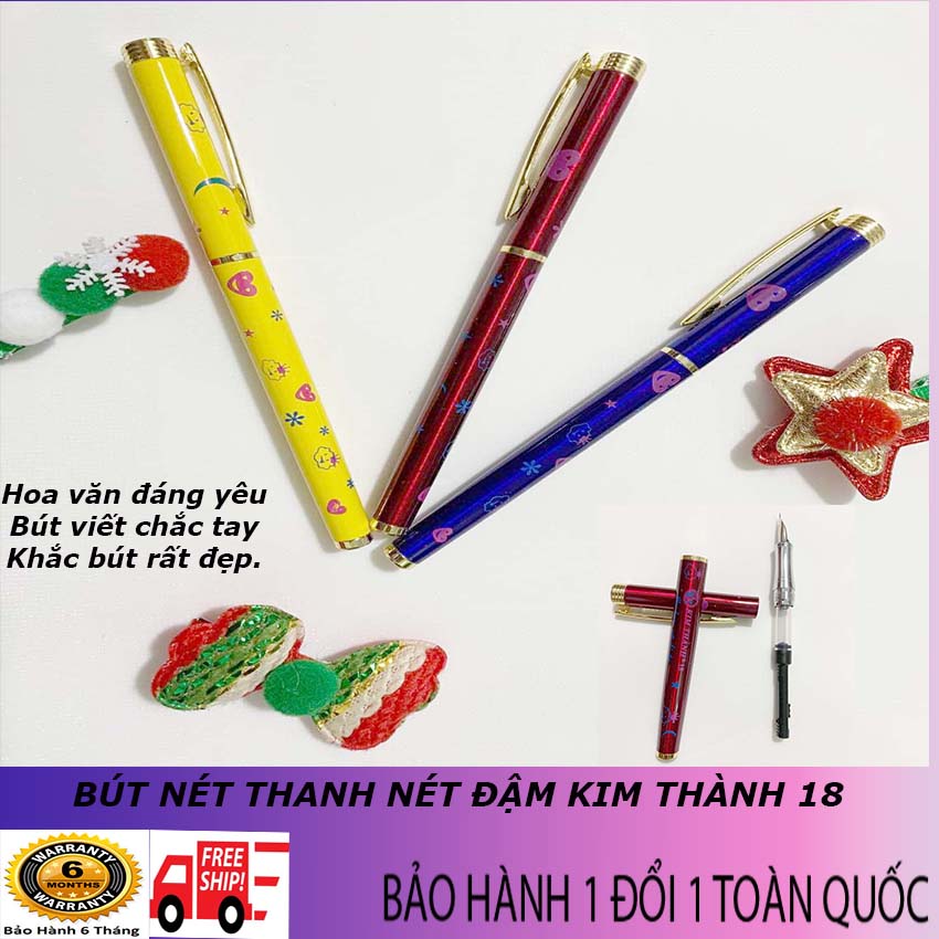 Bút máy luyện viết chữ đẹp Kim Thành 18 chính hãng- Tạo nét thanh đậm, đầm tay, phù hợp cho học sinh tiểu học, bút bơm pitstong-Bút máy, bút mực, bút luyện chữ, bút trẻ em, bút máy học sinh, bút luyện viết chữ đẹp- Mango House