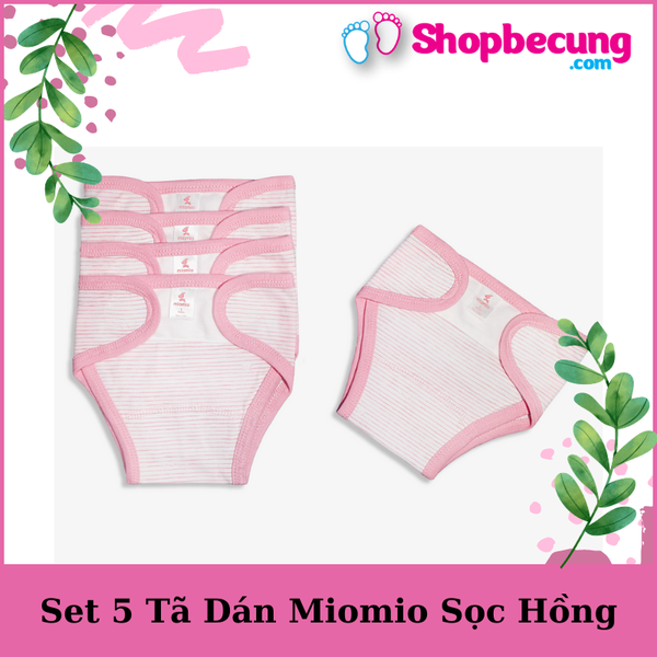 [HCM][Lấy mã giảm thêm 30%]Set 5 Tã Dán Miomio Sọc Hồng