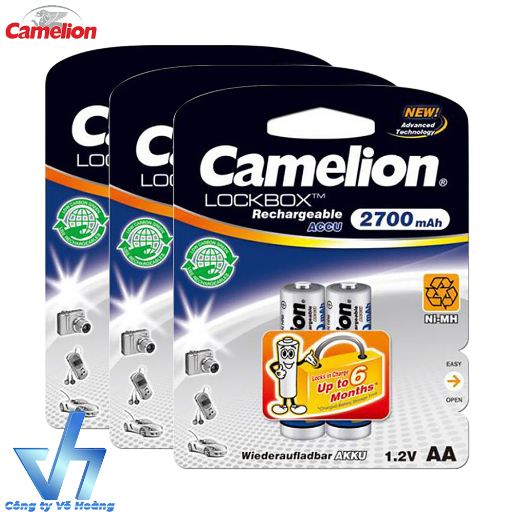 Bộ 6 pin sạc AA Camelion Rechargeable 2700mAh (Trắng)