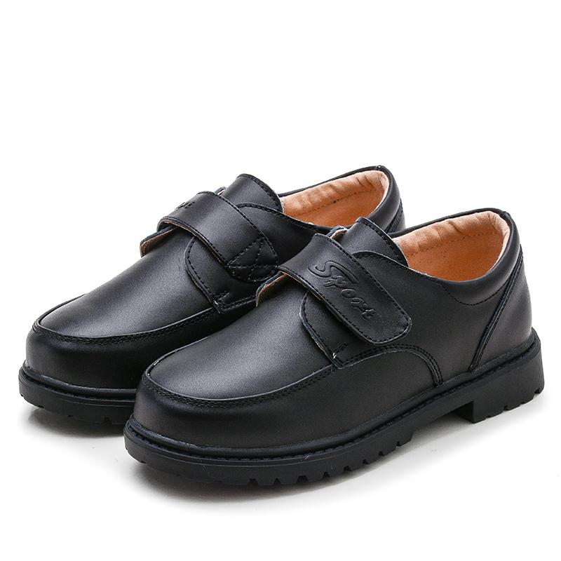 kids black leather shoes