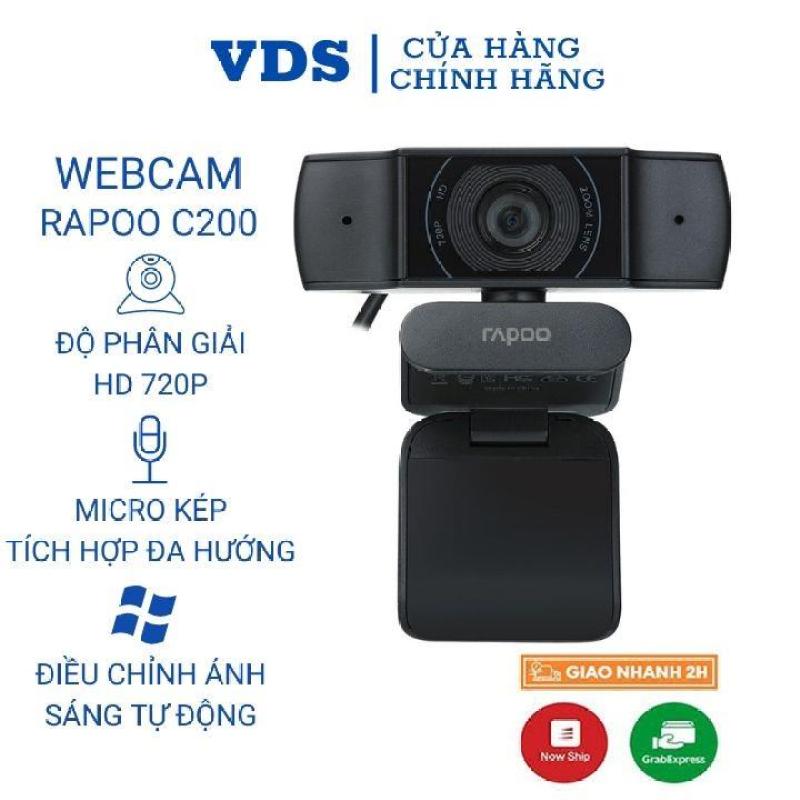 Bảng giá Webcam máy tính Rapoo C200 mini tích hợp mic giảm ồn hỗ trợ học trực tuyến onlinelive stream cho pc laptop-VDS SHOP Phong Vũ