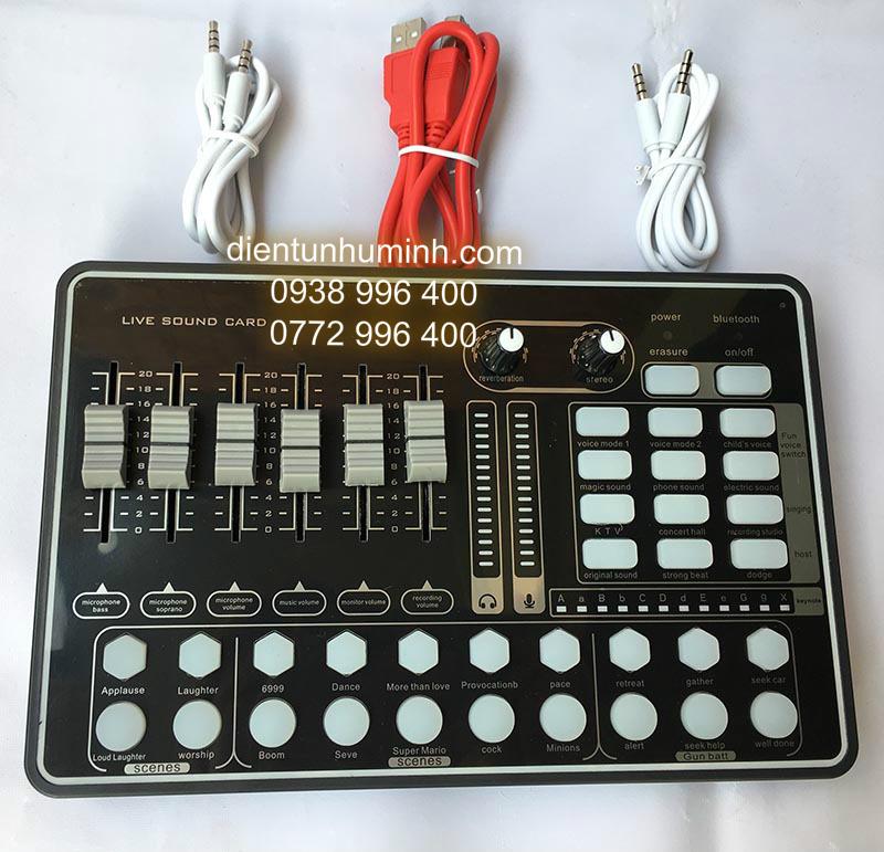 Sound card thu âm live stream k9 kết nối bluetooth đẳng cấp