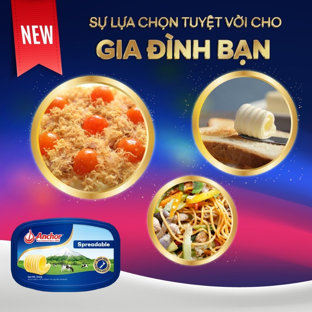 SHIP HCM- BƠ THỰC VẬT ANCHOR DẠNG PHẾT SPREADABLE  200GR 94002