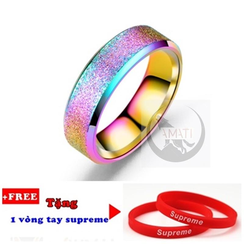 [HCM]Nhẫn nam bảy sắc cầu vòng gtm151 (tặng vòng tay supreme)