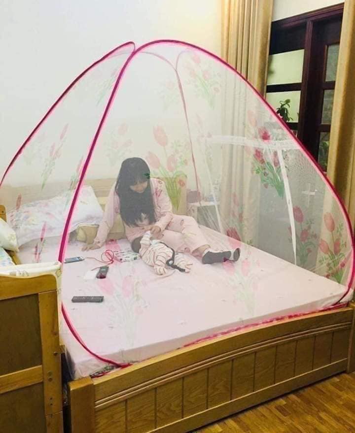 Màn chụp, mùng chụp tự bung đỉnh vuông- hàng cao cấp, mắt nhỏ