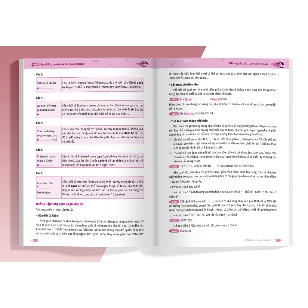 Sách IELTS Cấp Tốc - 20 Ngày Listening (Bộ sách đầu tiên giúp giảm 2/3 thời gian ôn thi) - Megabook