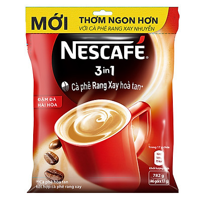 Cà phê hòa tan Nescafé 3in1 vị nguyên bản - công thức cải tiến Bịch 46 gói