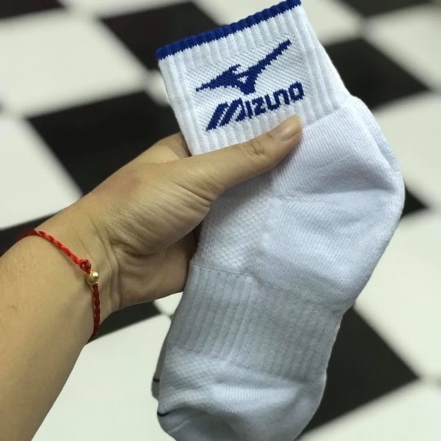 Tất thể thao mizuno đỏ phối trắng và trắng phối xanh