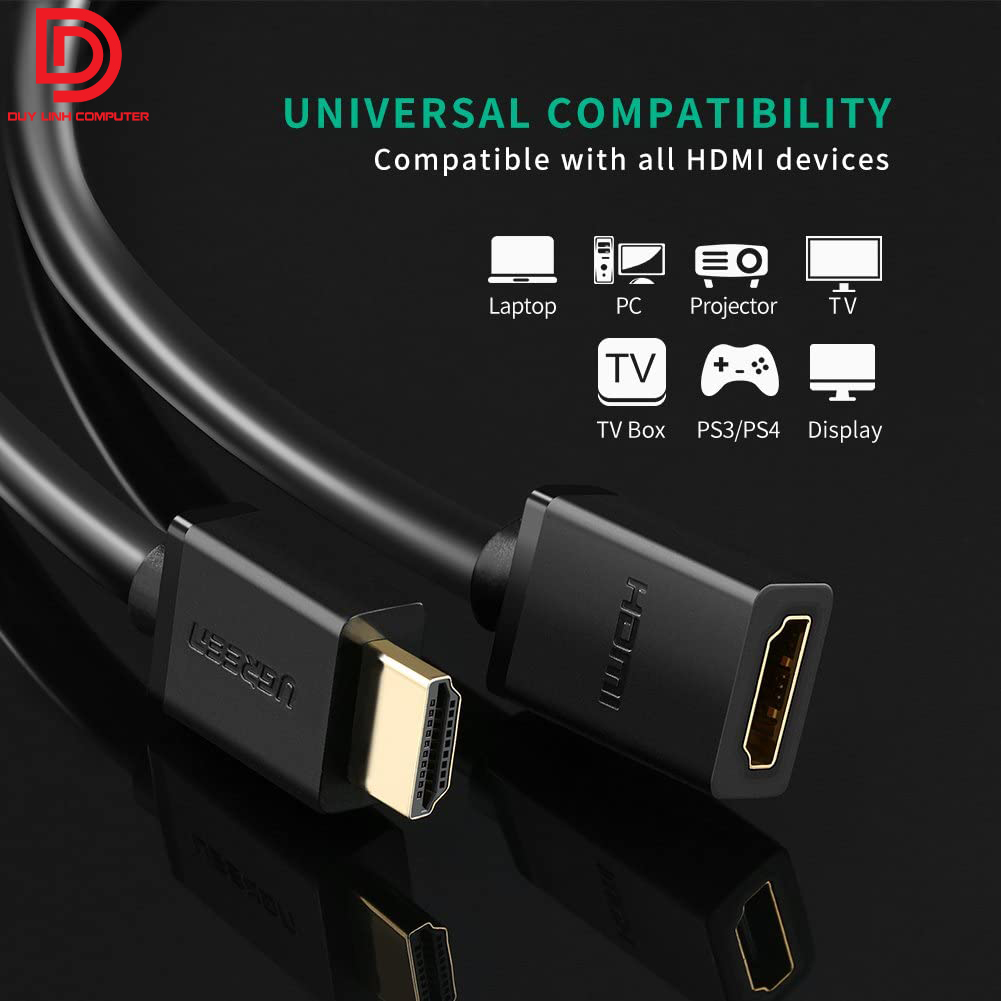 Cáp nối dài HDMI tròn 1M chính hãng Ugreen 10141