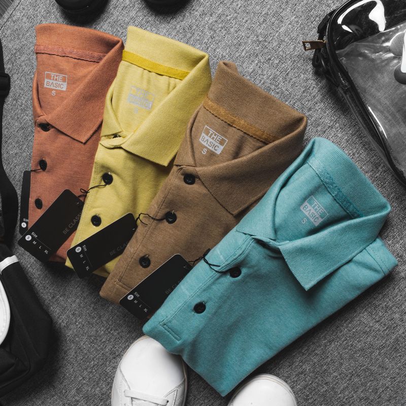 Áo Polo Nam Màu Trơn The Basic Vải Cá Sấu Co Giãn 4 Chiều