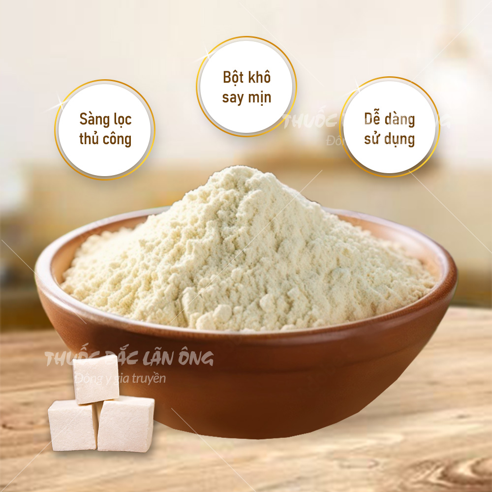 White Linh Powder 100g, Bach Phuc Linh Powder, Pure, Fragrant and Smooth, Used for Drinking, Facial Application - Lan Ong