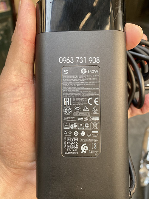Sạc laptop Hp oval 150w chân kim xanh nhỏ zin bóc máy