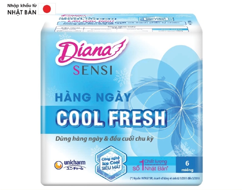 Băng Vệ Sinh Diana Hàng Ngày Sensi Cool Fresh (6 miếng)