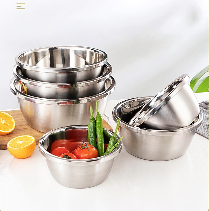 Bộ thau inox 5 món cao cấp đa năng (Size 14-16-20-22-24cm)