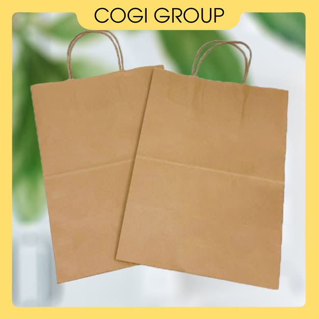 Túi giấy kraft có quai nhiều size dùng 1 lần bảo vệ môi trường chính hãng COGI