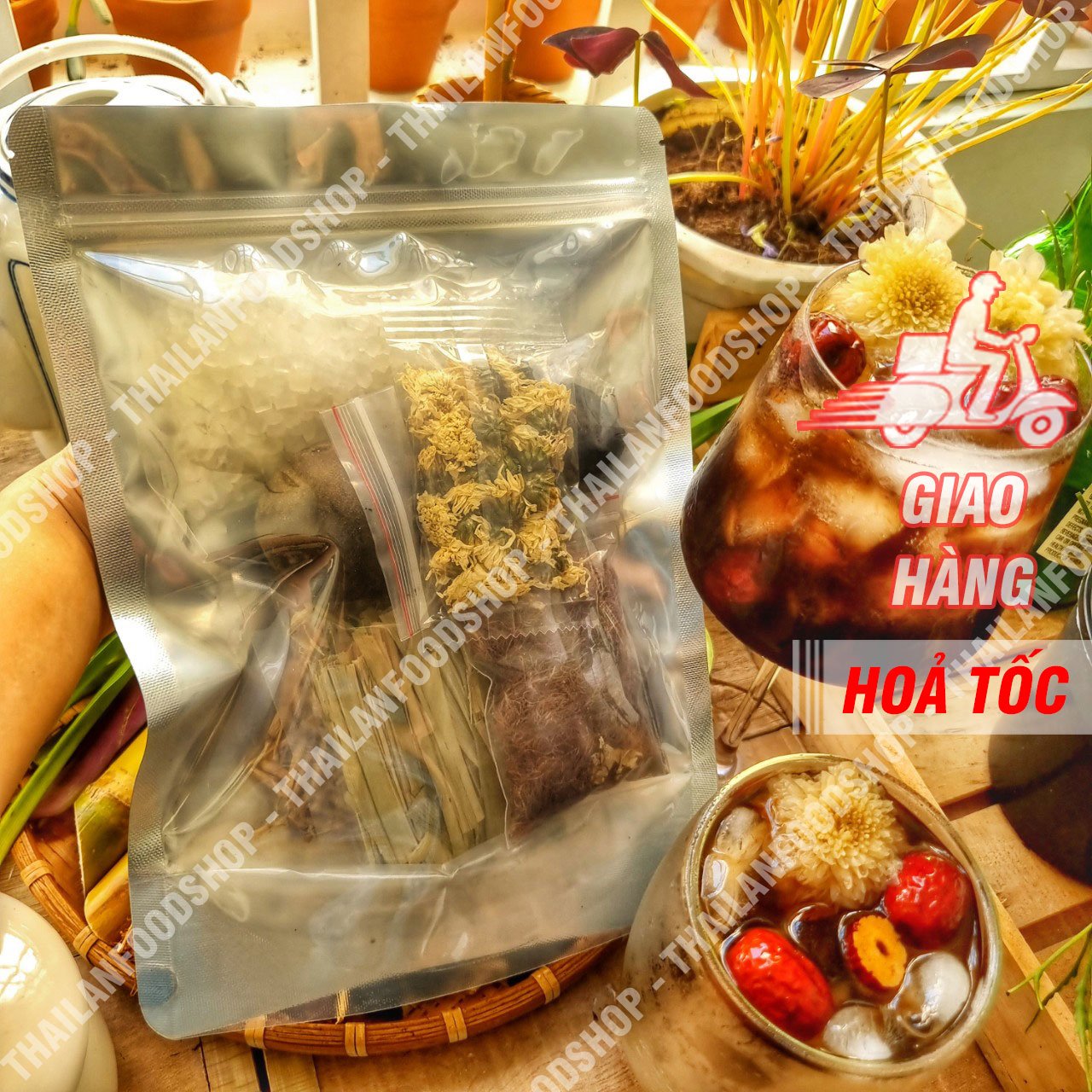 Set Sâm Hoa Cúc 7 Vị Đầy Đủ Nguyên Liệu ( Nấu 4 - 5L )