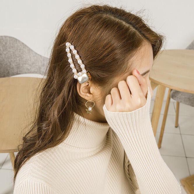 Set 2 kẹp bấm mái đính đá MH01