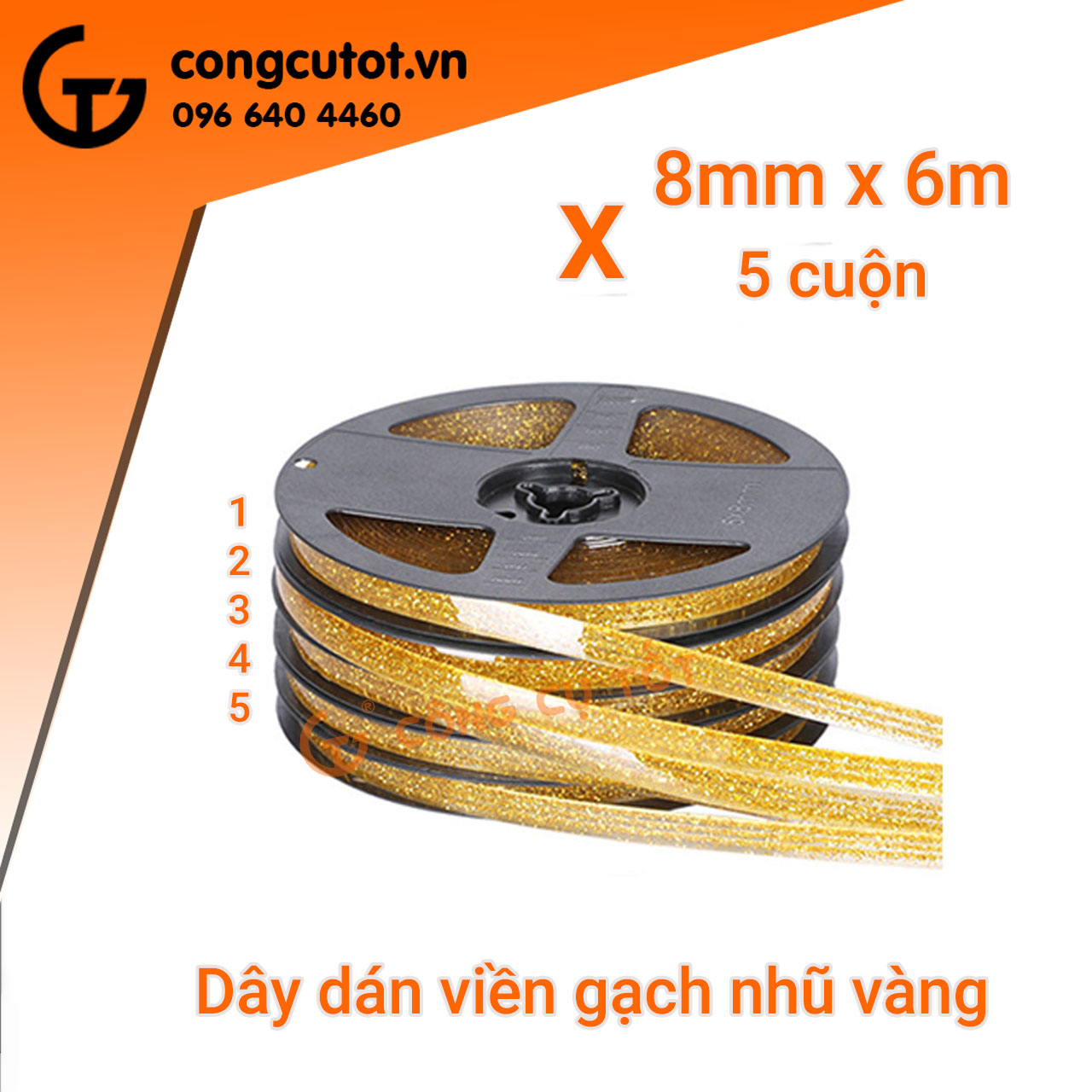 Cuộn chỉ dán viền gạch trang trí khổ 8mm, dài 6m | Lazada.vn