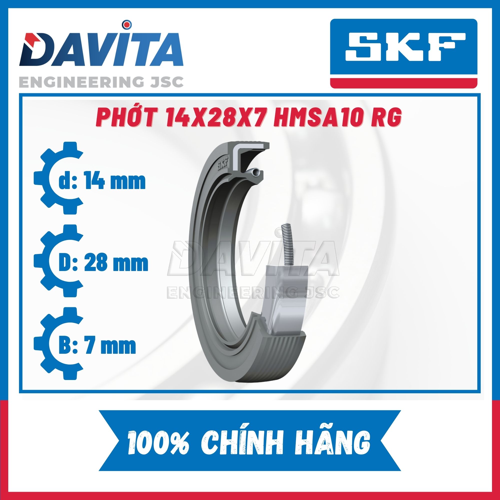 Phớt chặn dầu SKF 14x28x7 HMSA10 RG