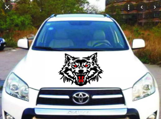 Decal Dán Trang Trí Hình Đầu Sói Cho Xe Hơi