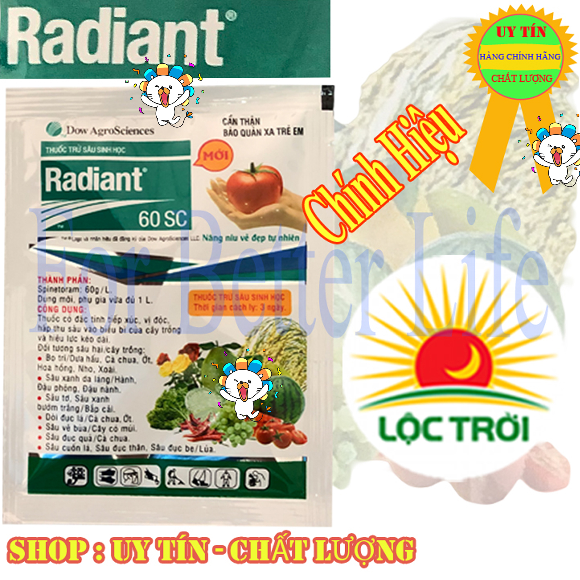RADIANT 60SC Trừ sâu sinh học  Combo 10 gói