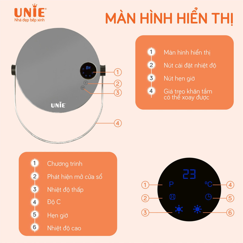 Máy sưởi gốm UNIE UE-125 công suất 2000W