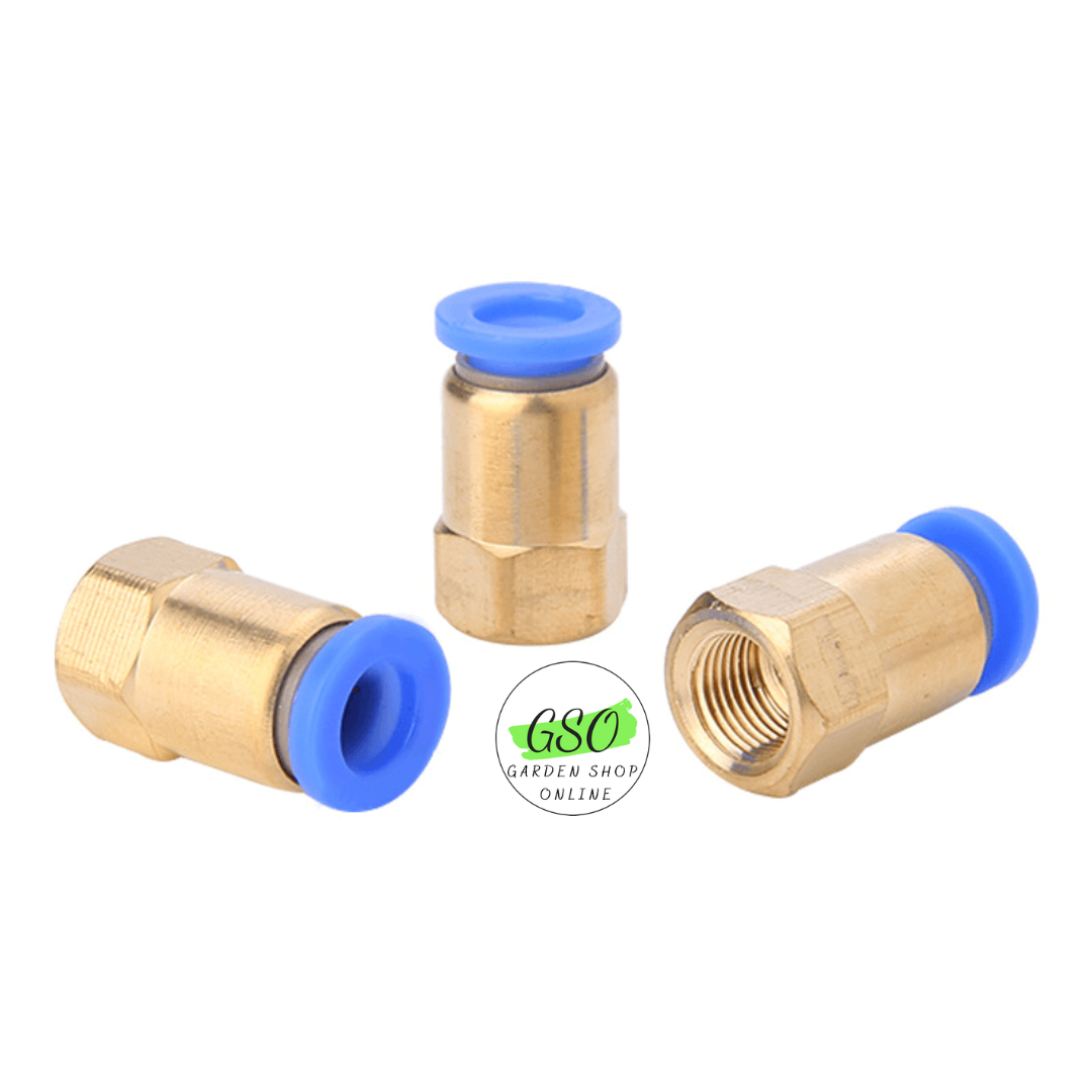 Đầu nối thẳng răng trong PCF nối ống  6mm đầy đủ ren cho khí nén, phun sương