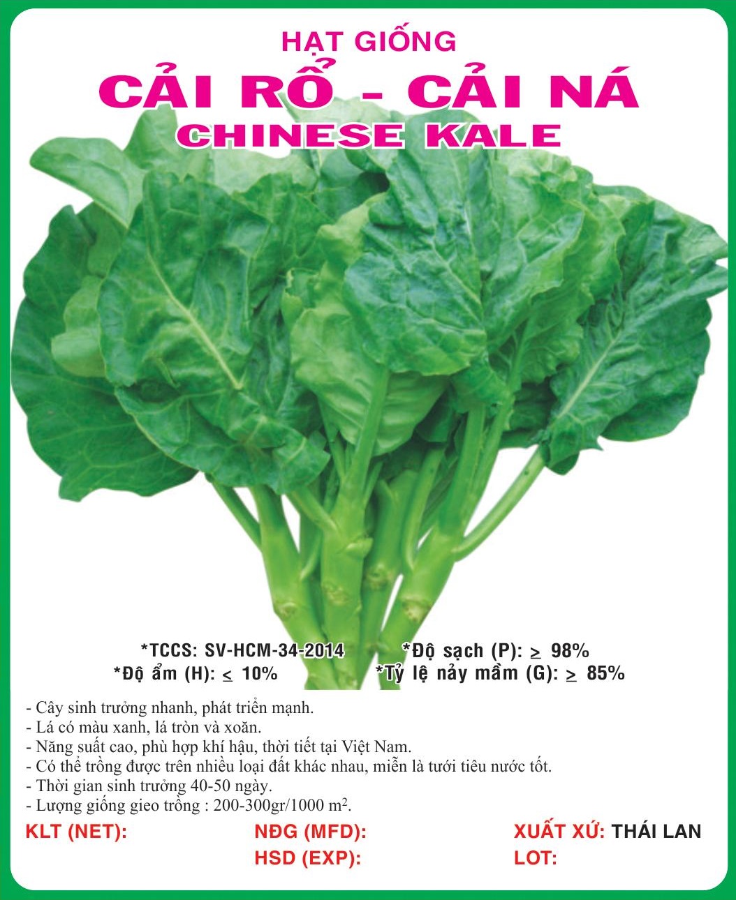 Hạt giống cải rổ - cải làn VTS75 | Vạn Tín Store