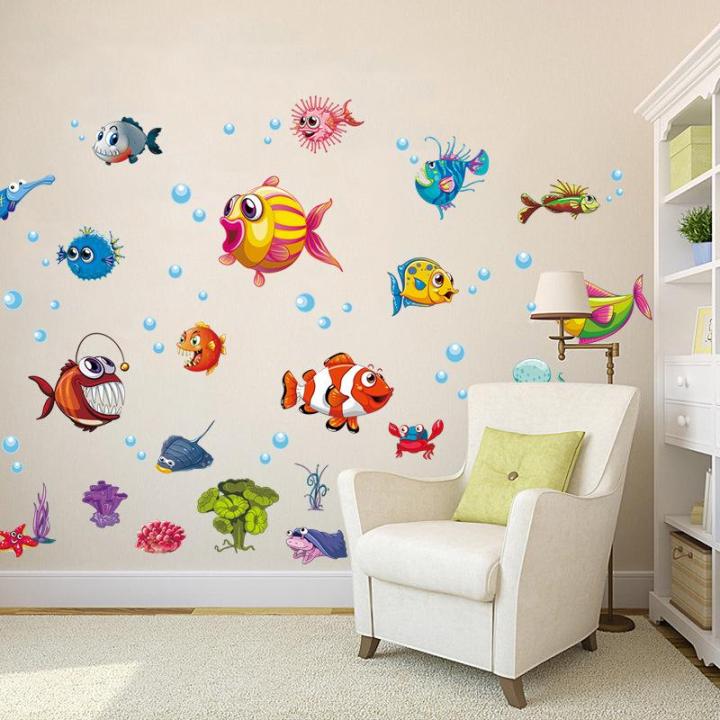 Decal dán tường thế giới dưới nước Sticker Tranh Dán Tường XH6230- Decal dán tường động vật - Decal dán tường hình thú