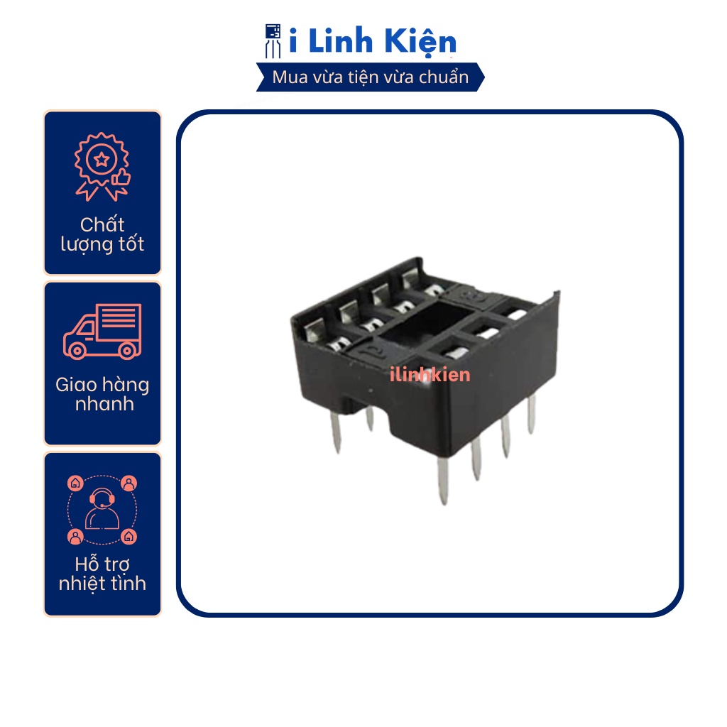 Đế IC 8 chân DIP-8 loại dẹp chất lượng tốt