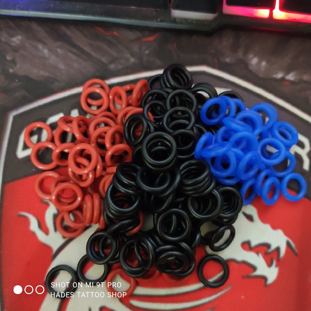 Vòng Silicon lưỡi gà thay thế của máy xăm ( 100 cái / 1 túi )