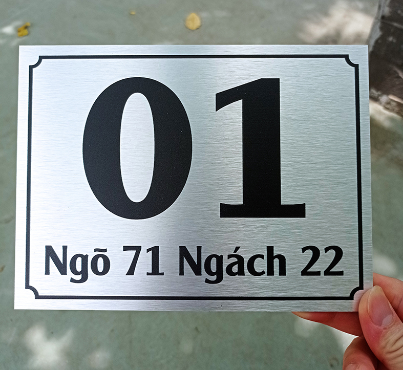 Biển Số Nhà Nhôm ALu Nhiều Kích Thước (Tặng kèm băng dính xốp hoặc vít nở)