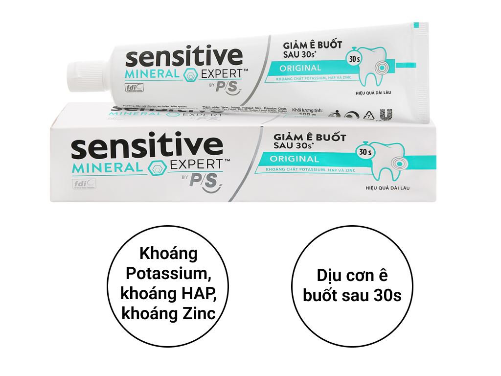 Combo 2 Kem Đánh Răng P/S Sensitive Orginal Dịu Cơn Ê Buốt Sau 30S 100G