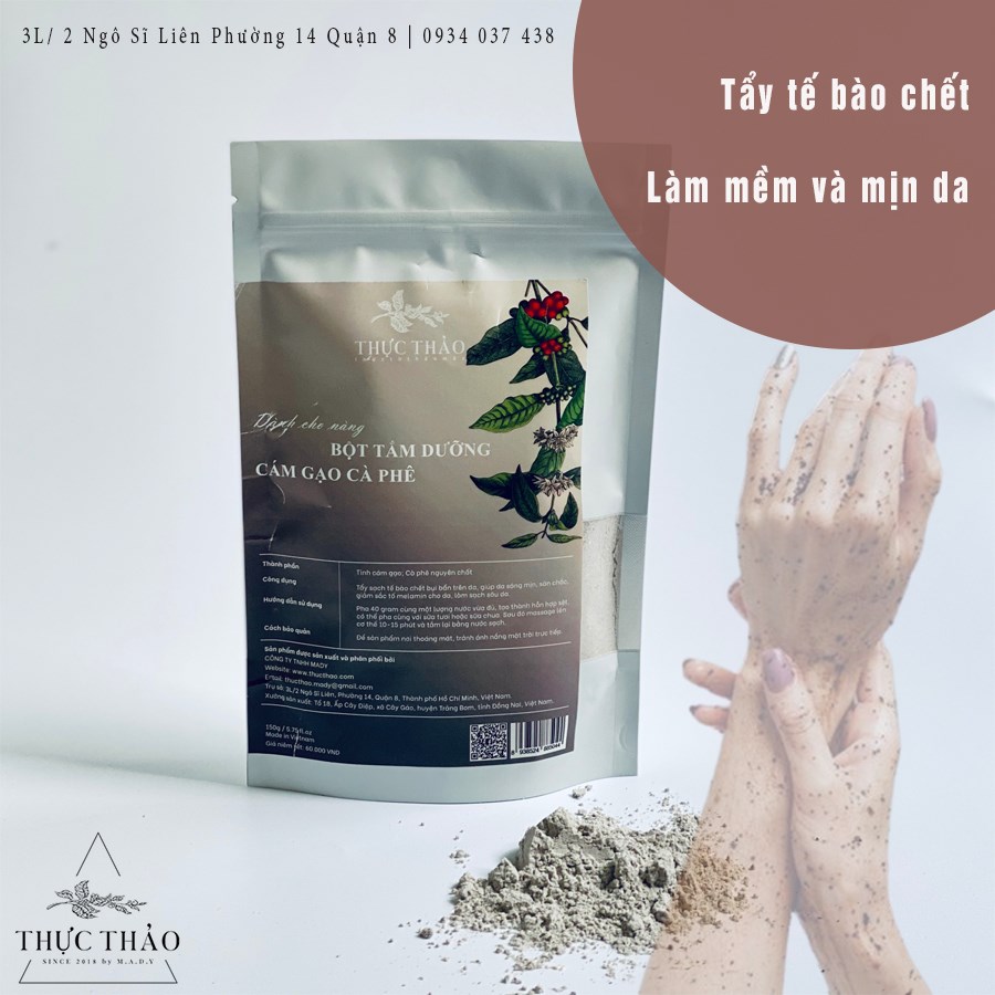 [HCM]BỘT TẮM DƯỠNG CÁM GẠO CÀ PHÊ