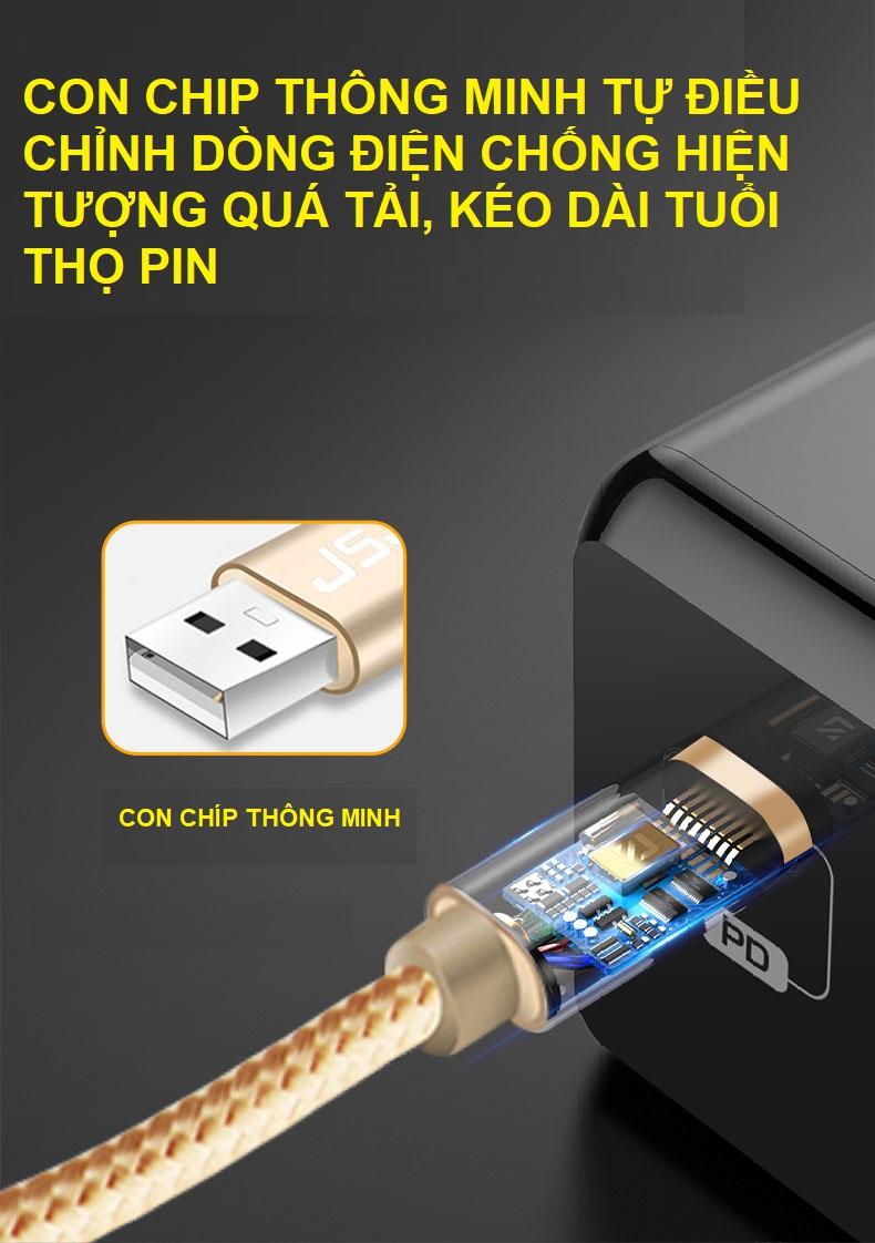 [HCM]Dây cáp sạc đa năng 3 trong 1 JSJ (Lightning - Micro USB - Type-C - Hàng hãng)