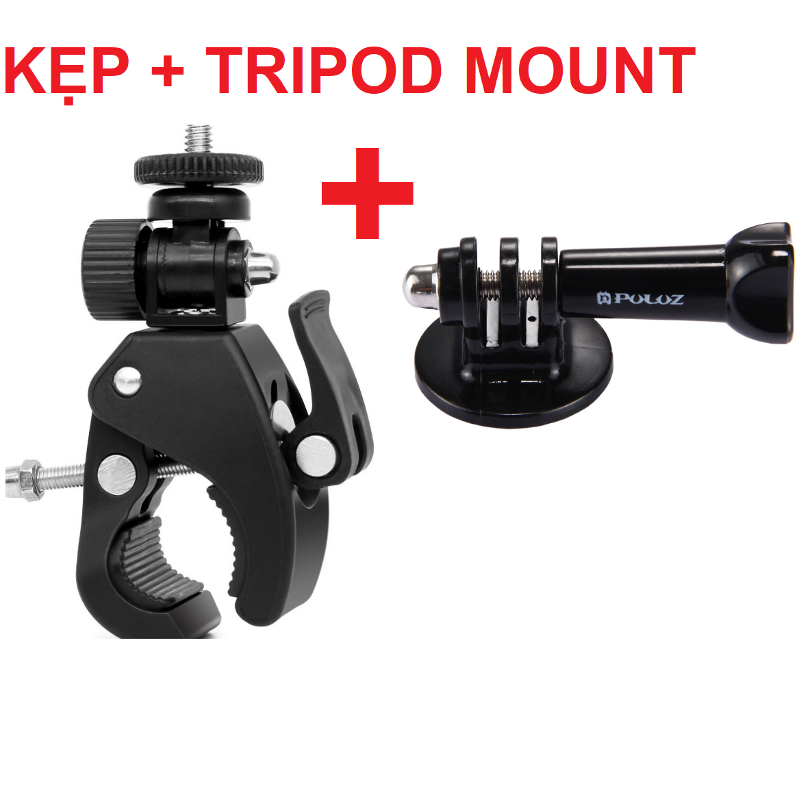 Kẹp giữ GoPro 11/10/9/8/7 máy ảnh hoặc điện thoại lên xe máy, xe đạp hoặc các thanh treo dạng tròn