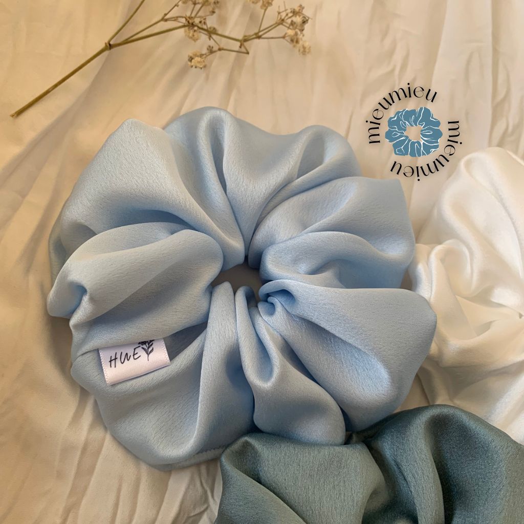 Cột tóc scrunchies handmade chất liệu lụa mềm mịn chun co giãn bảo vệ tóc S1002