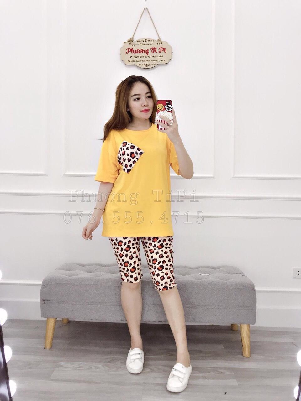 Set bộ quần lửng hình da beo-QH